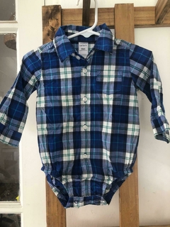 9M | Camisa ML body a cuadros azules. CARTERS. 9 meses. - comprar online