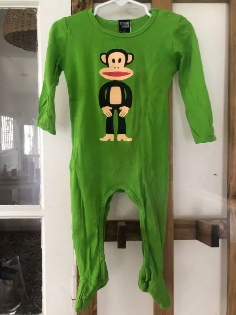 1A | Pijama verde de algodón con mono. Small Paul. 1 año El algodón es re lindo.