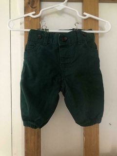 Pantalón verde botella con elástico y puños. CARTERS. 3 meses. en internet