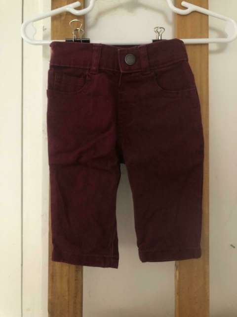0/3M | Pantalón bordo con elástico. GARANIMALS. 0/3 meses.