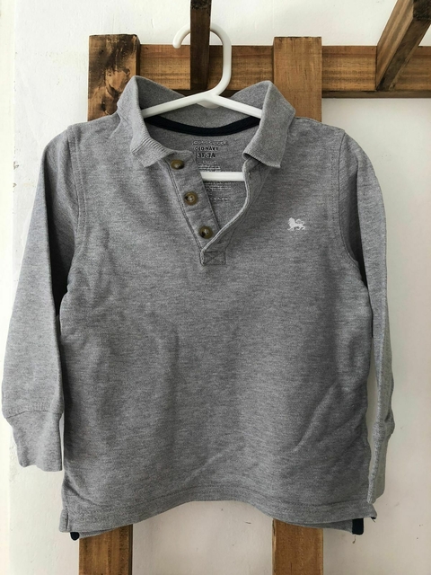 Remera ML gris chomba. OLD NAVY. Talle 3 años.