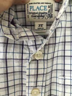 3A | Camisa MC a cuadros. PLACE. Talle 3 años. - comprar online