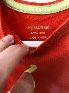 9/12M | Remera naranja MC con sapo. PRIMARK. 9/12 meses. - comprar online