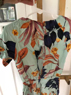 6A | Mono largo verde agua con flores. Mini Me. Talle 6 años. en internet