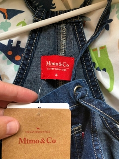 NUEVO -Jardinero de jean con tiritas regulables. MIMO. Talle 4 años. - tienda online