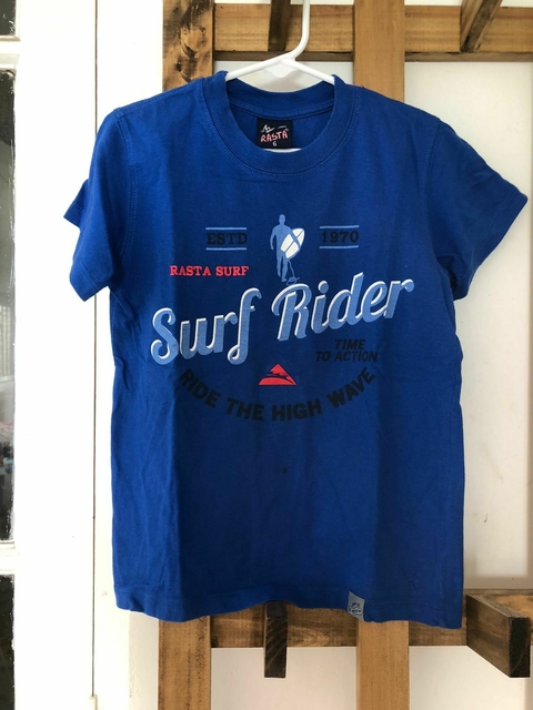 6A | Outlet. Remera azul Surf. RASTA. Talle 6 años.