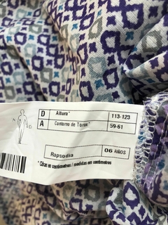 6A | Vestido ML azul y gris. RAPSODIA. Talle 6 años. Ver etiqueta con medidas. La tela es finita. - Lo Canto • Moda Circular