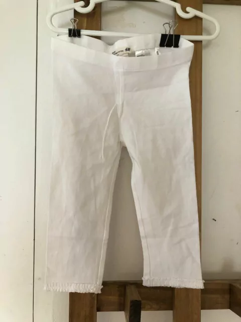 4/5A | Calza blanca de algodón tipo capri. HYM. 4/5 años.