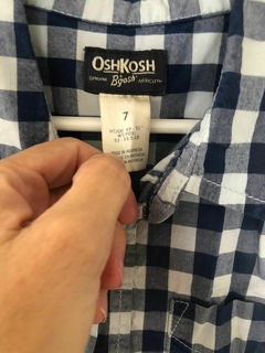 Camisa MC a cuadros azul y blanco. OSHKOSH. Talle 7 años. - comprar online