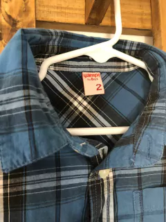 2A | Camisa ML azul a cuadros. YAMP. 2 años. en internet