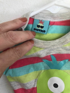 3M | Body MC a rayas verde, celeste y rosa. OWOKO. Talle 1 de la marca que es 3 meses. en internet