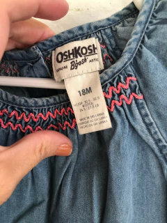 Vestido denim con cuellito rosa. OSHKOSH. 18 meses. - comprar online