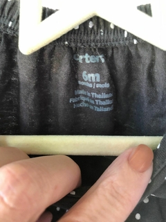 6M | Enterito de algodón negro con lunares blancos. CARTERS. 6 meses. en internet
