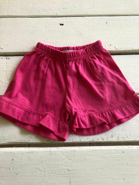 6M | Short de algodón con volado fucsia. Tierra de cuentos. 6 meses.