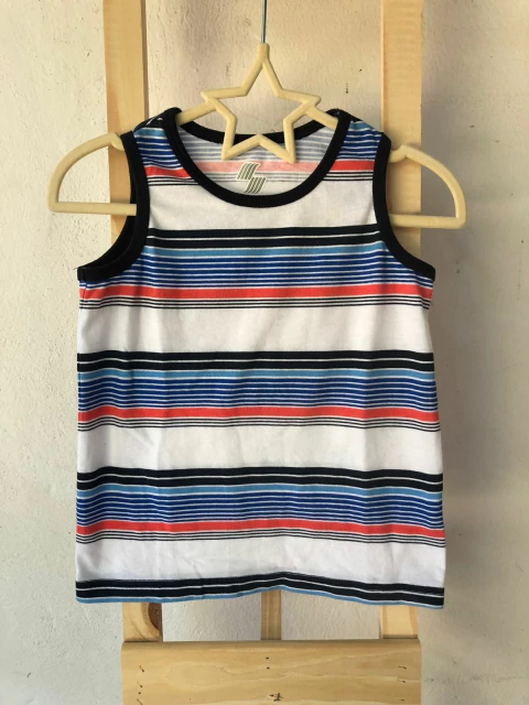 3A | Musculosa blanca con rayas. SPORT. Talle 3 años.