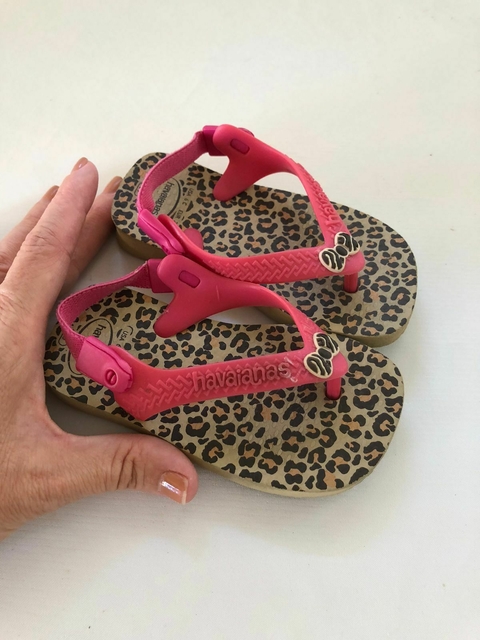 Havaianas animal print y rosa con elástico en tobillo. HAVAIANAS. Talle 20.