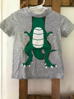 Remera gris MC con dino. CARTERS. 18 meses. en internet