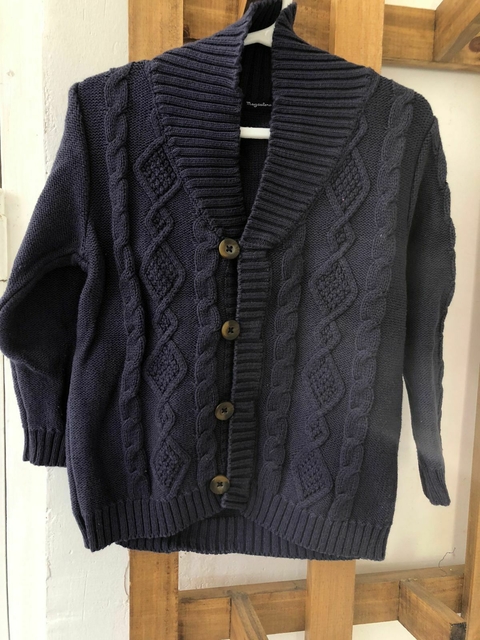 Sweater azul con botones. Magdalena Esposito. Talle 4 años. Impecable.
