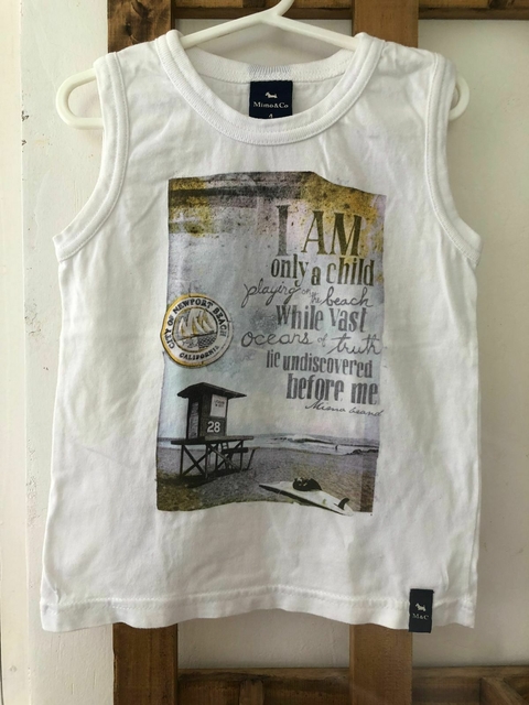Musculosa blanca con estampado. MIMO. 4 años.