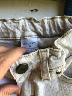 Jean blanco con pespuntes beige. CHEEKY. Talle 6 años. - comprar online