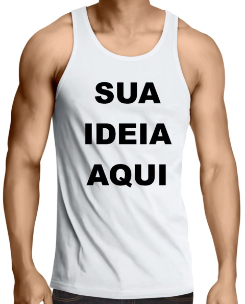 CAMISETA REGATA EM POLIÉSTER PERSONALIZADA - (BRANCA)