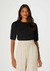 BLUSA CROPPED MANGA 3/4 TEXTURIZADA - HERING