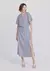 Vestido midi com fenda lilas Hering
