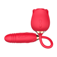 VIBRADOR DUPLO DE FLOR SOBE E DESCE - Com estimulador