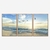 Quadro Praia Pôr do Sol com Pássaros kit três telas