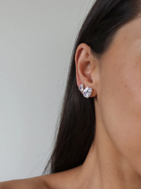 Brinco Gotas Zircônia - Cristal