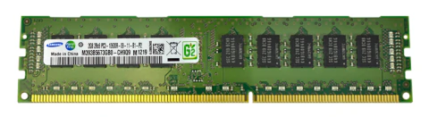 Tarjeta Memoria 16 GB 240 pinos RDIMM DDR3 PC3-10600R Dual Rank 1333 MHz SamSung M393B5673GB0-CH9Q9