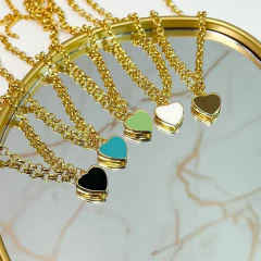 Colar Coração em Resina – Preto - comprar online