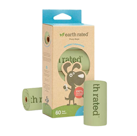 Bolsas compostables para excremento de perros, 60 bolsas en 4 rollos