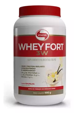 Whey Protein Vitafor Whey Fort 3W 900g Sabor BAUNILHA