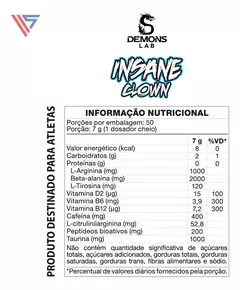Suplemento em Pó Insane Clown 350g Demons Lab Tutti Frutii - loja online