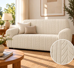 FUNDAS DE SILLON DE 2 CUERPOS, TELA LABRADA