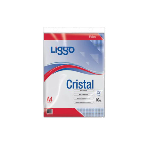 Folios Liggo A4 Cristal - Paquete X 10
