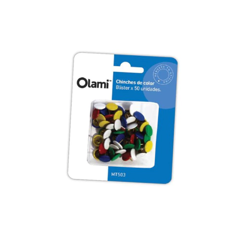 Chinches De Color Blister x50 Olami