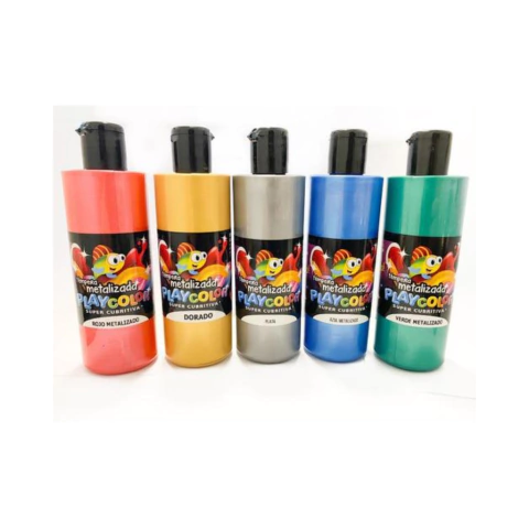 Tempera Playcolor Frasco 250g Metalizadas
