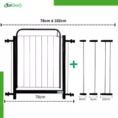 Portão Grade Para Cachorro Pet Bebê Porta De 78cm A 102cm - Itaqualy