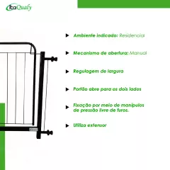 Portão Grade Para Cachorro Pet Bebê Porta De 78cm A 122cm - comprar online
