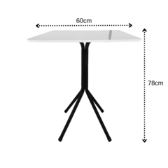 Mesa Bistrô Baixa Estrutura Aço Tampo Mdf Cozinha Bar Quadra - comprar online
