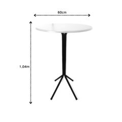 Mesa Bistro Alta Estrutura Aço Tampo Mdf Cozinha Bar Redonda