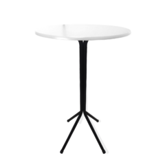 Mesa Bistro Alta Estrutura Aço Tampo Mdf Cozinha Bar Redonda - Itaqualy