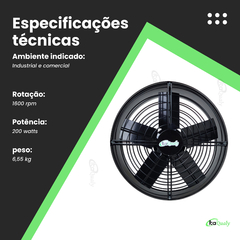 Exaustor Ventilador Industrial 40 Cm Preto - comprar online