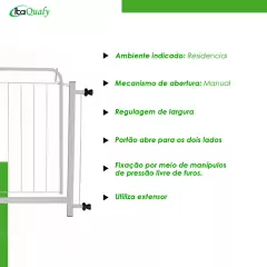 Portão Grade Para Cachorro Pet Bebê Porta De 78cm A 102cm