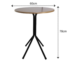 Imagem do Mesa Bistrô Baixa Estrutura Aço Tampo Mdf Cozinha Bar Redonda