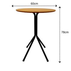 Mesa Bistrô Baixa Estrutura Aço Tampo Mdf Cozinha Bar Redonda