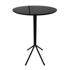 Mesa Bistro Alta Estrutura Aço Tampo Mdf Cozinha Bar Redonda - comprar online