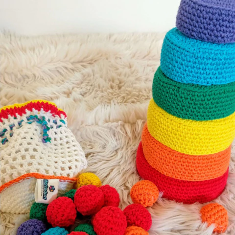 torre tejida y bolsito